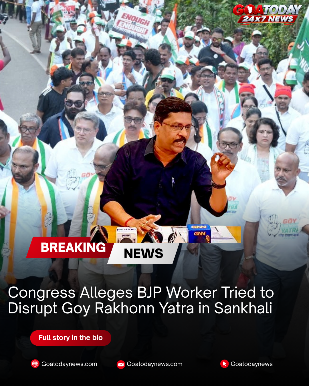 Congress Alleges BJP Worker Tried to Disrupt Goy Rakhonn Yatra in Sankhali