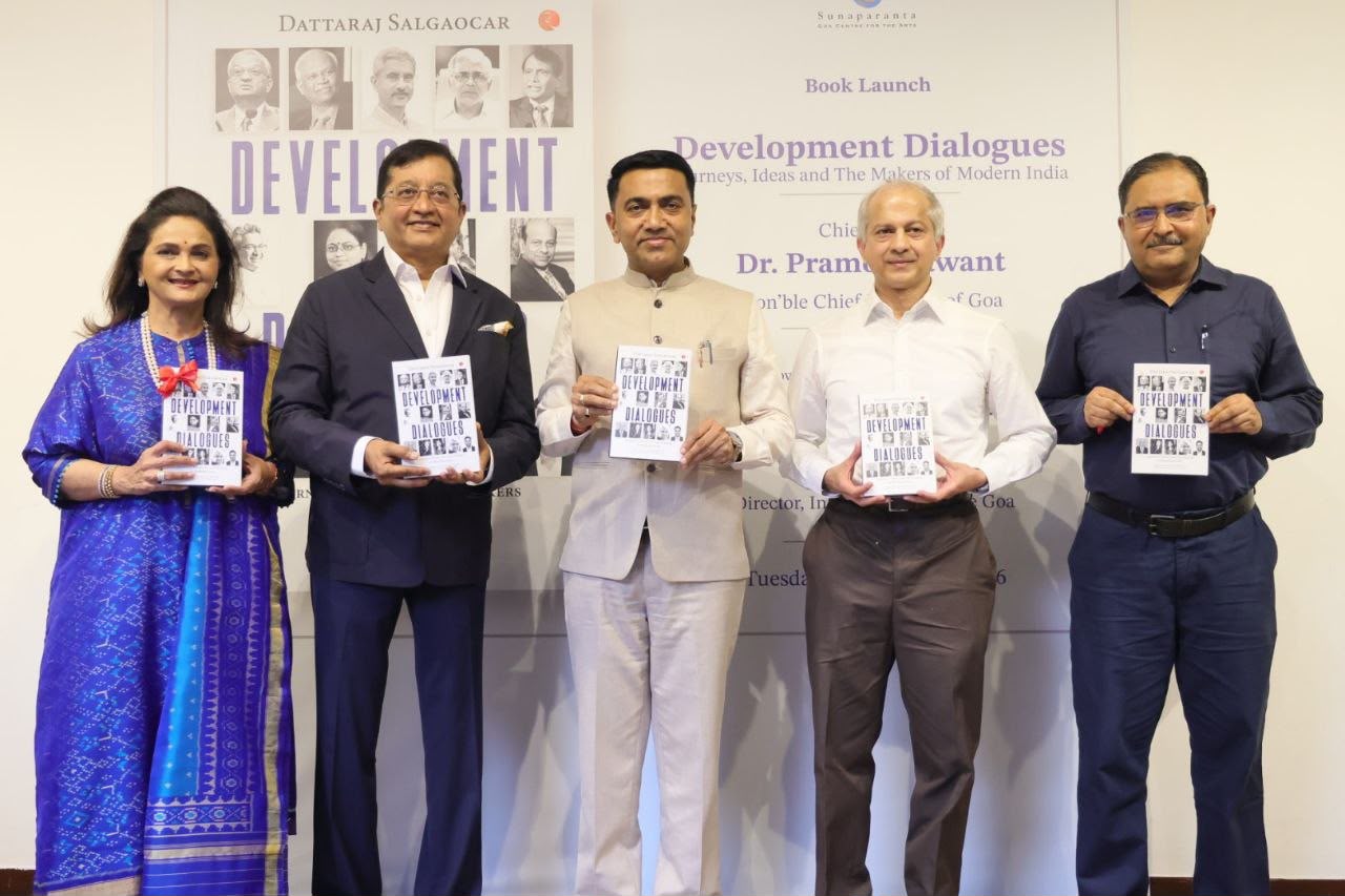 CM Pramod Sawant Launches ‘Development Dialogues’ Book at Sunaparanta, Goa